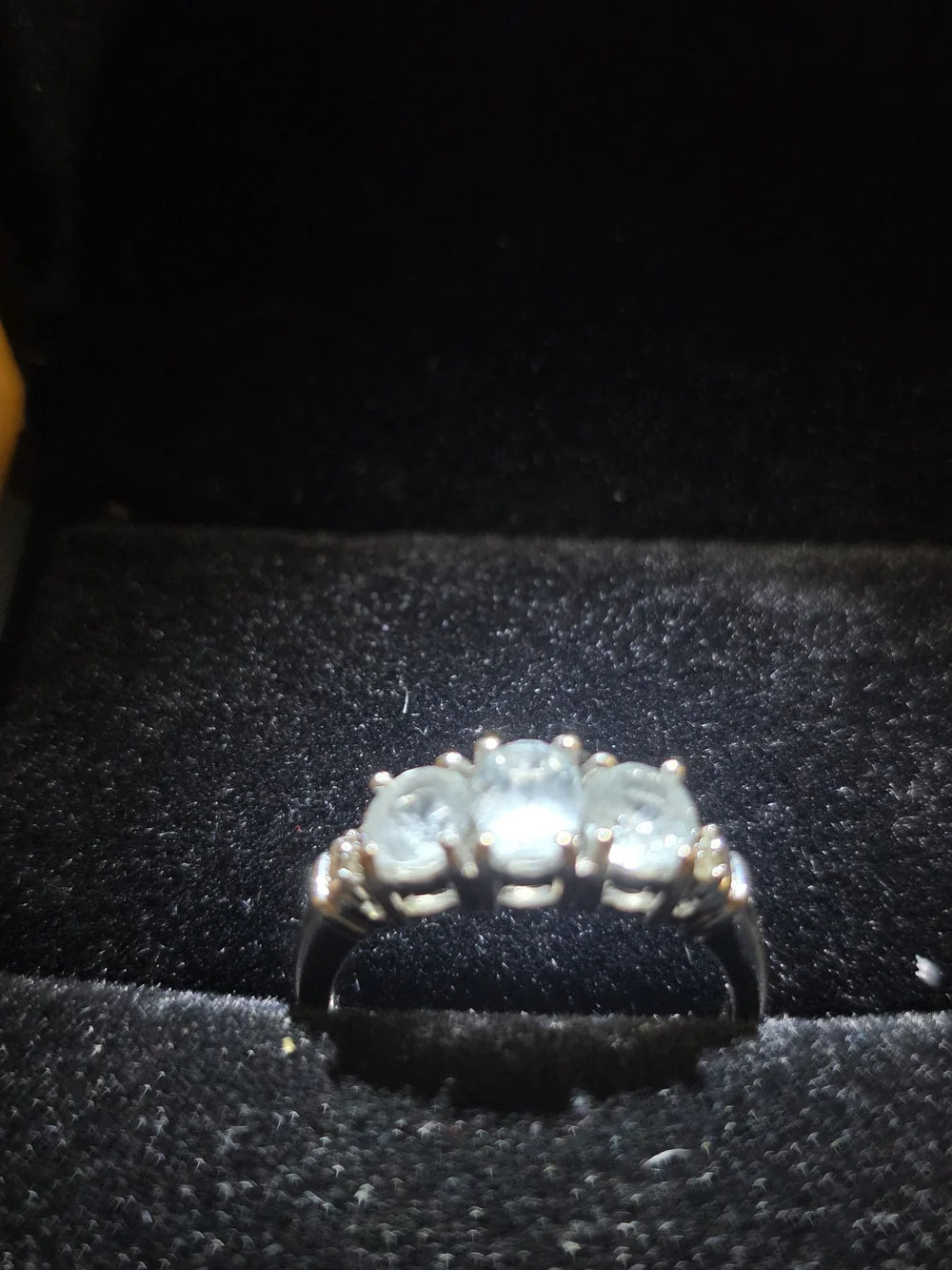3 Stone Topaz 14k White Gold Ring